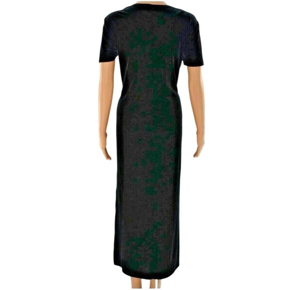 Ronnie Nicole 1990s Black Velvet Maxi Dress Short Sleeve Gothic Witchy Size 10 M - Picture 5 of 5